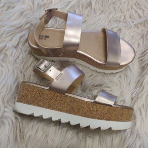 Mossimo Rose Gold Platform Sandal Cork & Rubber